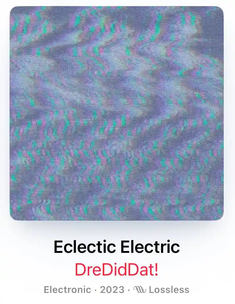 purple tv static as an album cover for DreDidDat, electronic genre, 2023 