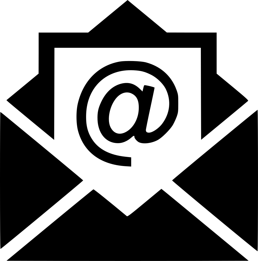 dark grey envelope with an @ symbol inside - an email