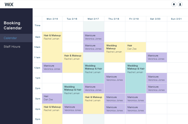 Booking Calendar filled with appointments 