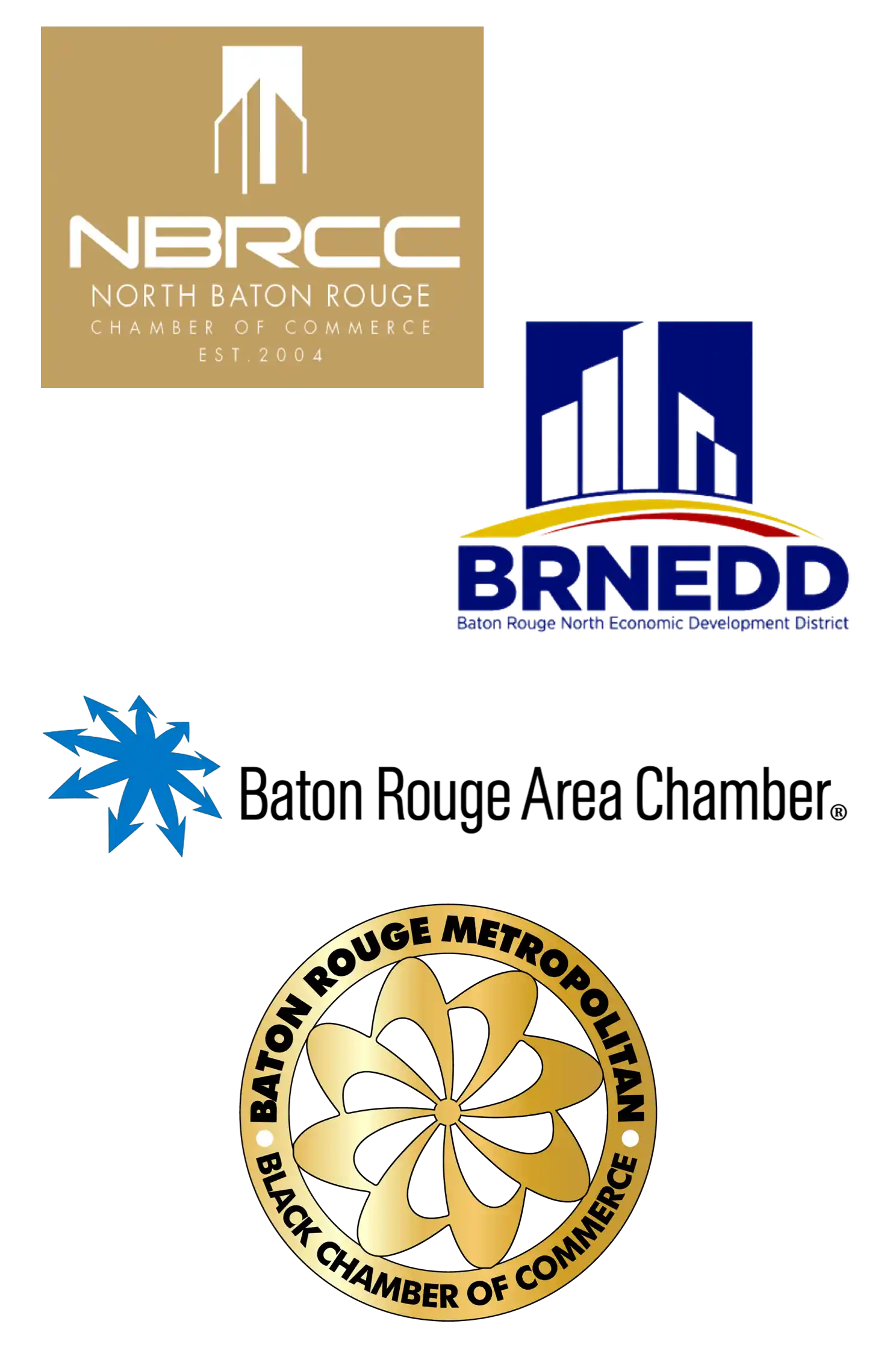 collection of 4 logos of Baton Rouge chambers and economic groups